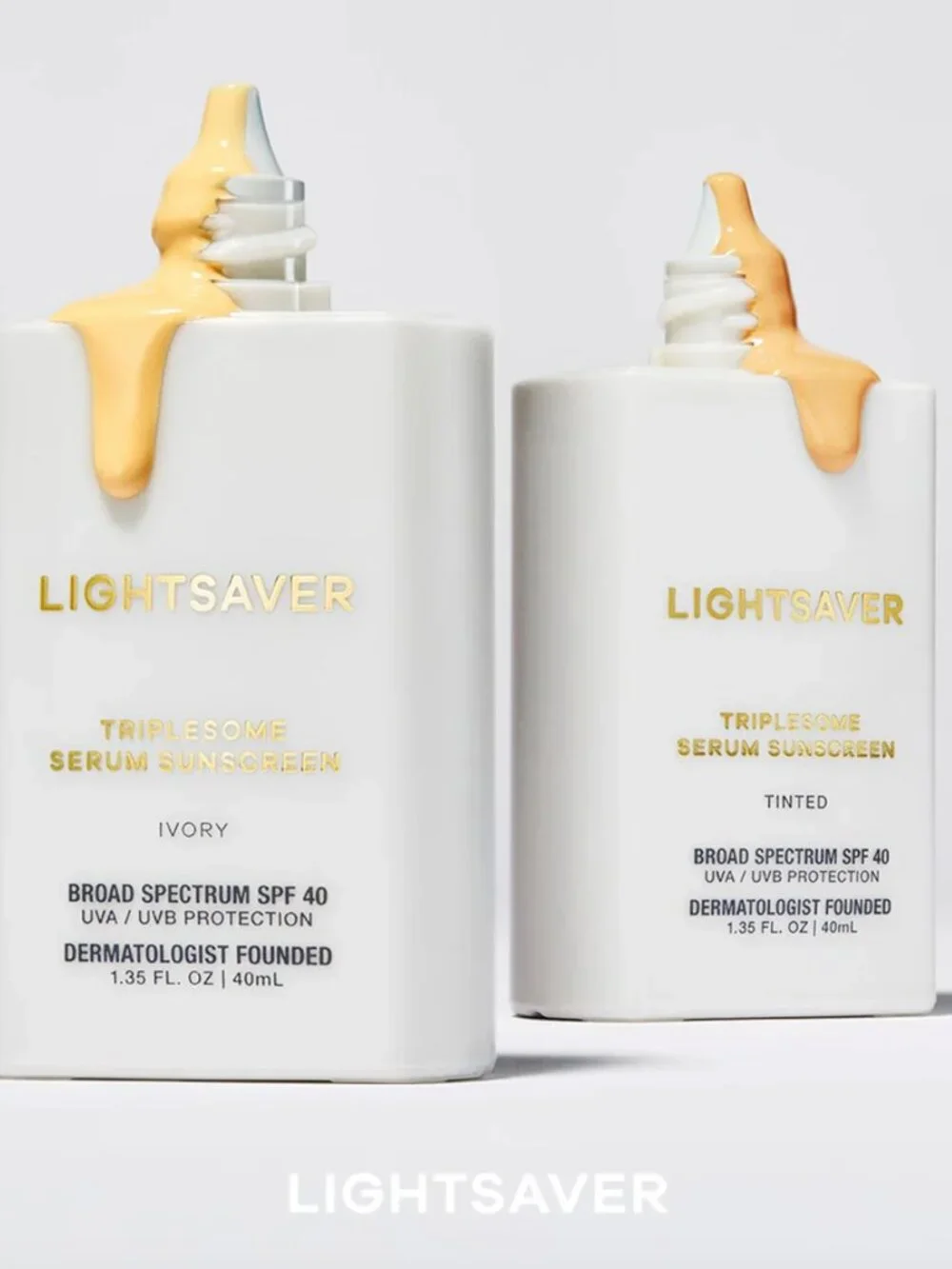NWT LIGHTSAVER Triplesome Serum Sunscreen SPF 40 - Ivory 1.35oz/40mL FULL SIZE